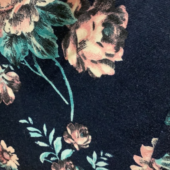 Made in USA Renee C Navy Floral A-line Skirt - Picture 4 of 5